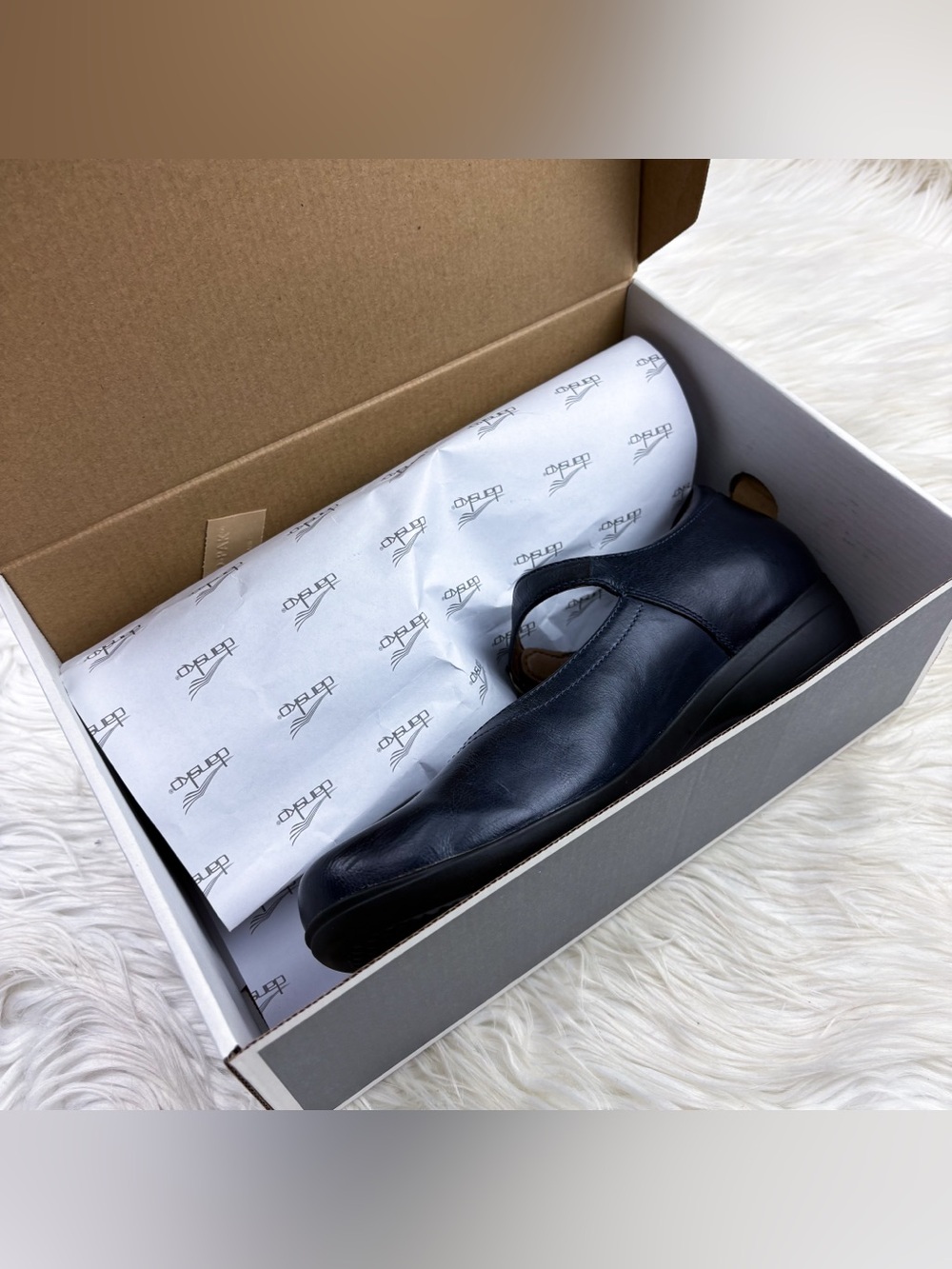Dansko Fawna Mary Jane Flats Navy Blue Burnished Calf Leather NEW 39 US 9 - Picture 10 of 10